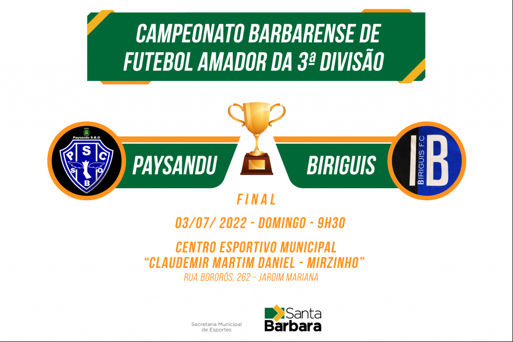 Esporte - Final do Campeonato Barbarense de Futebol Amador da 3ª divisão acontece neste domingo